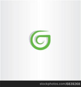 g letter logo green icon vector symbol