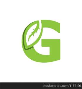G Letter logo leaf concept template design