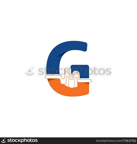 G Letter logo on pulse concept creative template design