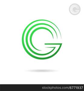 G letter logo template, green icon, 2d vector, eps 8