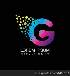G Letter Logo with dots gradient design. company Alphabet vector template