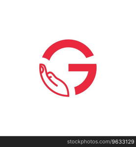 G letter logo with hand Royalty Free Vector Image