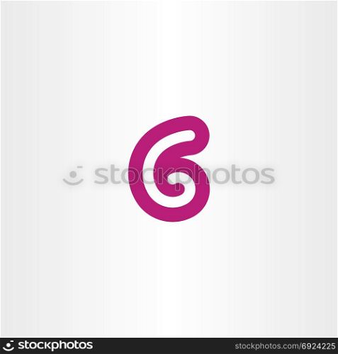g letter or number 6 logo vector