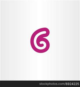g letter or number 6 logo vector