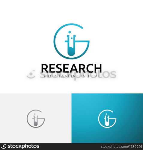 G Letter Tube Laboratory Research Chemistry Science Logo