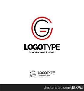 G Logo. Digital Logo template. Black and Red Logo template, Technology Brand Name Design. Creative Symbol Place for Tagline/slogan. Elegant Logo Design Template