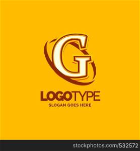 G Logo Template. Yellow Background Circle Brand Name template Place for Tagline. Creative Logo Design
