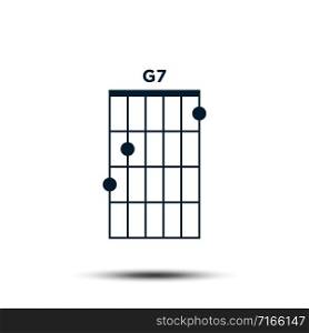 G7, Basic Guitar Chord Chart Icon Vector Template