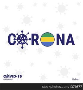 Gabon Coronavirus Typography. COVID-19 country banner. Stay home, Stay Healthy. Take care of your own health