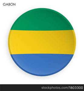 GABON flag icon in modern neomorphism style. Button for mobile application or web. Vector on white background