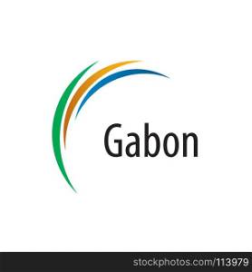 Gabon flag, vector illustration. Gabon flag, vector illustration on a white background
