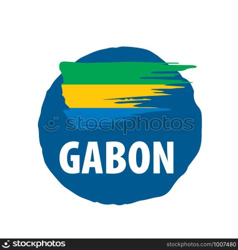 Gabon flag, vector illustration on a white background. Gabon flag, vector illustration on a white background.