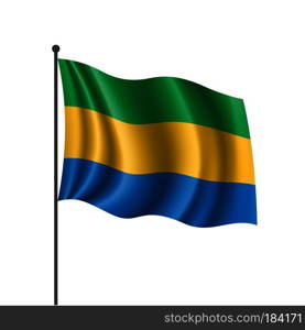 Gabon flag, vector illustration on a white background. Gabon flag, vector illustration