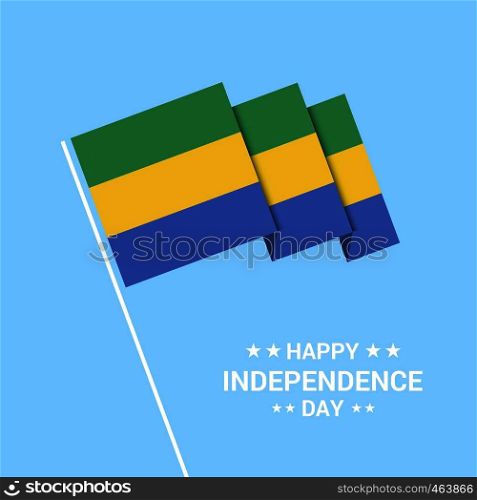 Gabon Independence day typographic design with flag vector