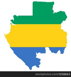 Gabon Map Flag Vector illustration eps 10.. Gabon Map Flag Vector illustration eps 10