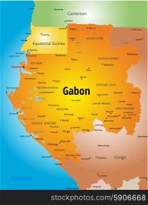 Gabon map. Vector color map of Gabon country