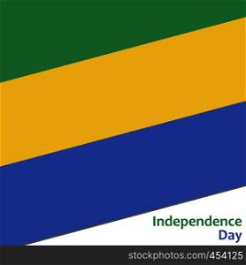 Gabun independence day with flag vector illustration for web. Gabun independence day