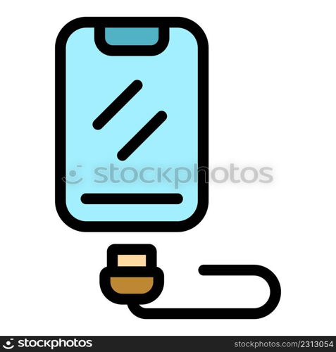 Gadget charger icon. Outline gadget charger vector icon color flat isolated. Gadget charger icon color outline vector