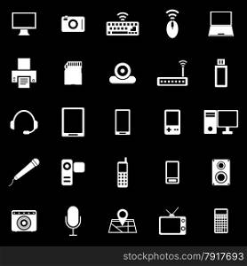 Gadget icons on black background, stock vector
