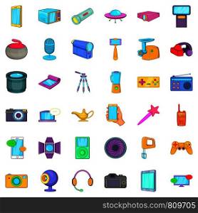 Gadget icons set. Cartoon style of 36 gadget vector icons for web isolated on white background. Gadget icons set, cartoon style