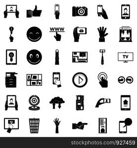 Gadget icons set. Simple style of 36 gadget vector icons for web isolated on white background. Gadget icons set, simple style