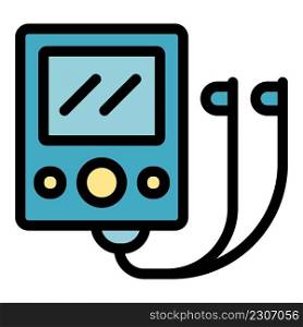 Gadget player icon. Outline gadget player vector icon color flat isolated. Gadget player icon color outline vector