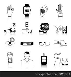Gadgets and devices icons set. Gadgets and devices icons set for virtual communication isolated vector illustration