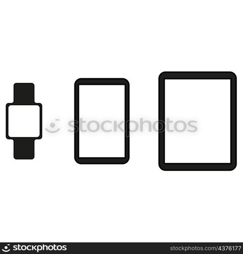 Gadgets icon. Tablet device sign. Smartphone symbol. Smart watch. Technology concept. Vector illustration. Stock image. EPS 10.. Gadgets icon. Tablet device sign. Smartphone symbol. Smart watch. Technology concept. Vector illustration. Stock image.