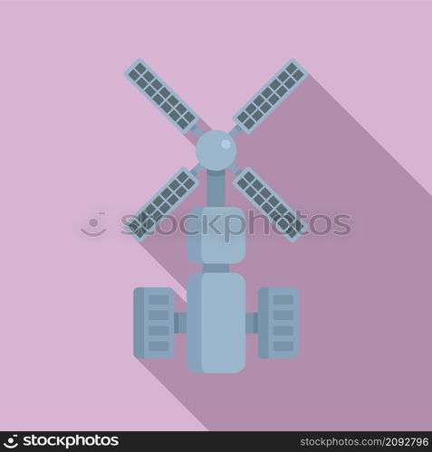 Galactic space station icon flat vector. Astronaut spaceship. Cosmos space station. Galactic space station icon flat vector. Astronaut spaceship