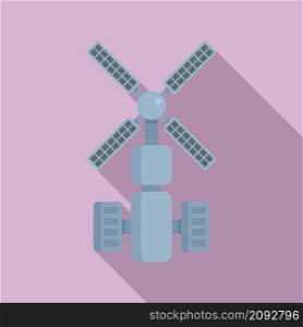 Galactic space station icon flat vector. Astronaut spaceship. Cosmos space station. Galactic space station icon flat vector. Astronaut spaceship