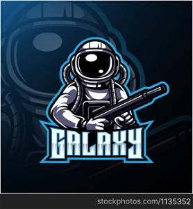 Galaxy astronaut esport mascot logo