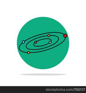 Galaxy, astronomy, planets, system, universe Flat Color Icon Vector