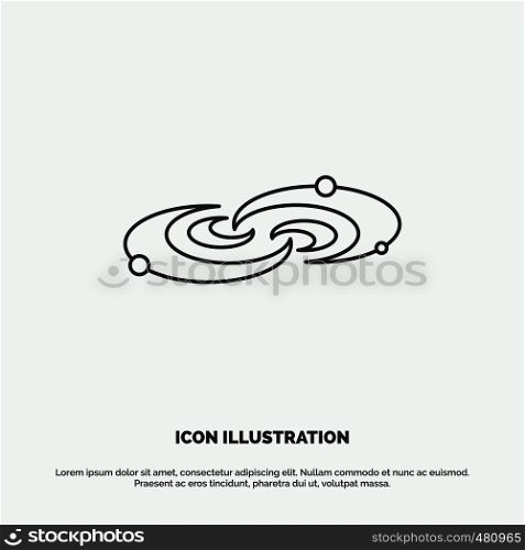 Galaxy, astronomy, planets, system, universe Icon. Line vector gray symbol for UI and UX, website or mobile application. Vector EPS10 Abstract Template background