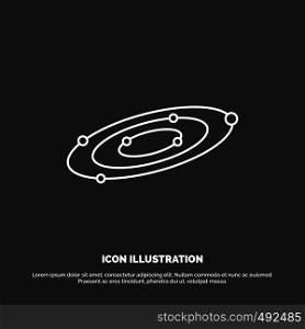 Galaxy, astronomy, planets, system, universe Icon. Line vector symbol for UI and UX, website or mobile application. Vector EPS10 Abstract Template background