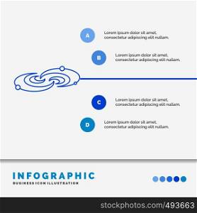 Galaxy, astronomy, planets, system, universe Infographics Template for Website and Presentation. Line Blue icon infographic style vector illustration. Vector EPS10 Abstract Template background