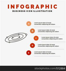 Galaxy, astronomy, planets, system, universe Infographics Template for Website and Presentation. Line Gray icon with Orange infographic style vector illustration. Vector EPS10 Abstract Template background