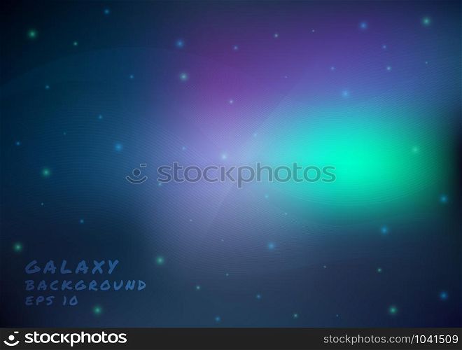Galaxy background aurora wave design modern light with curve line flow style. vector illustration