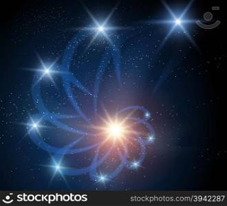 Galaxy background with shining stars.