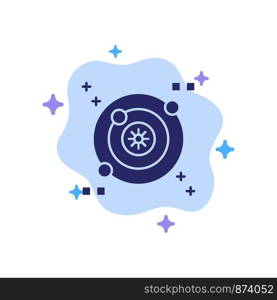 Galaxy, Orbit, Space Blue Icon on Abstract Cloud Background