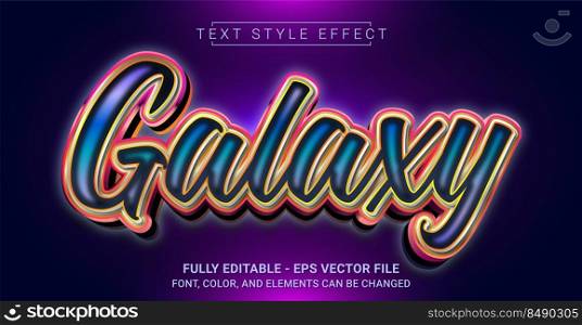 Galaxy Text Style Effect. Editable Graphic Text Template.