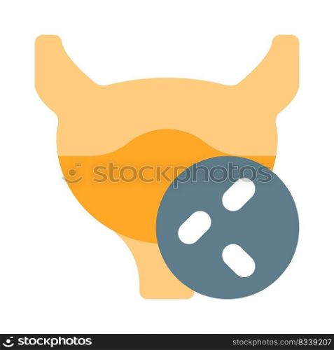 Gallbladder infected with bacterial infection isolated on a white background