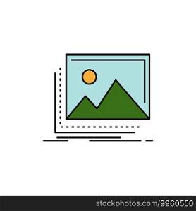 gallery, image, landscape, nature, photo Flat Color Icon Vector