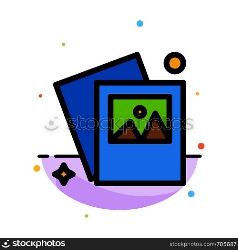 Gallery, Image, Photo Abstract Flat Color Icon Template