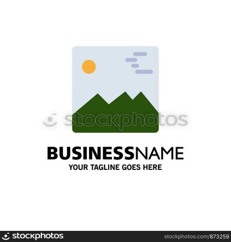 Gallery, Image, Picture, Canada Business Logo Template. Flat Color