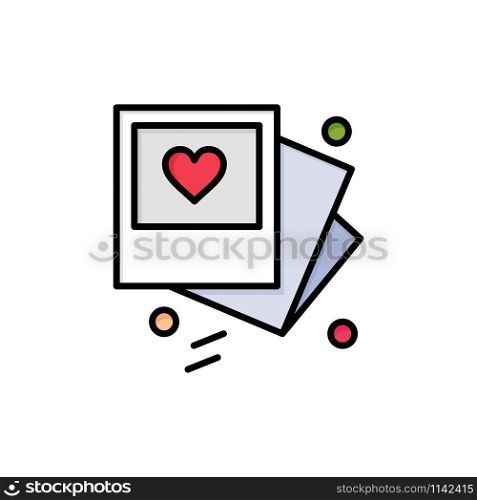 Gallery, Photo, Love, Wedding Flat Color Icon. Vector icon banner Template