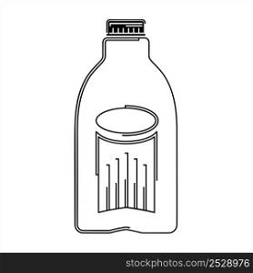 Gallon Of Milk Icon, Big Plastic Bottle Vector Art Illustration