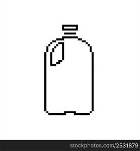 Gallon Of Milk Icon Pixel Art, Bottle, Milk Container, Milk Jug Vector Art Illustration, Digital Pixelated Form
