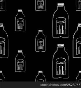 Gallon Of Milk Icon Seamless Pattern, Big Plastic Bottle, Milk Container Vector Art Illustration