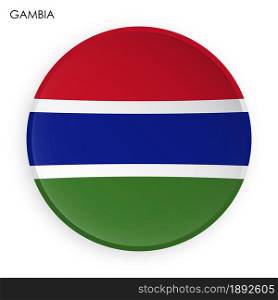 GAMBIA flag icon in modern neomorphism style. Button for mobile application or web. Vector on white background