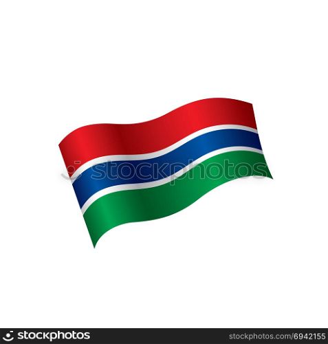 Gambia flag, vector illustration. Gambia flag, vector illustration on a white background